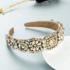 Women's Cloth Hair Hoop Headband With Full Diamond Embellishment Retro Baroque Style Hair Accessory
