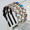 Women's Cloth Hairband With Baroque Inspired Geometric Diamond Inlay Light Luxury Bridal Headband Fashion Hair Accessory