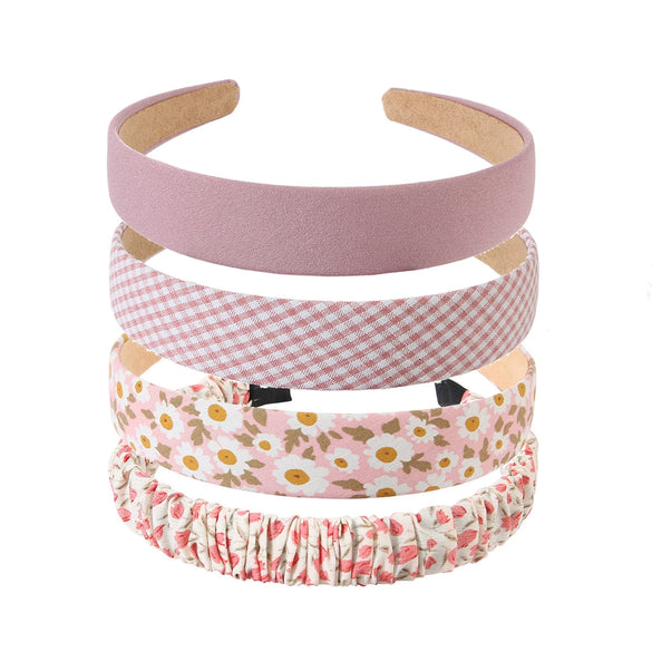 Women's Cloth Handmade Floral Plaid Hair Hoop Headband Hair Accessories