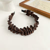 Women's Cloth Handmade Simple Pleated Wave Widebrimmed Hair Hoop Headwear