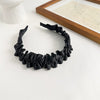 Women's Cloth Handmade Simple Pleated Wave Widebrimmed Hair Hoop Headwear