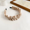 Women's Cloth Handmade Simple Pleated Wave Widebrimmed Hair Hoop Headwear