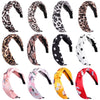 Women's Cloth Handwoven Leopard Print And Plaid Widebrimmed Knotted Headband Headwear
