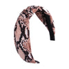 Women's Cloth Handwoven Leopard Print And Plaid Widebrimmed Knotted Headband Headwear