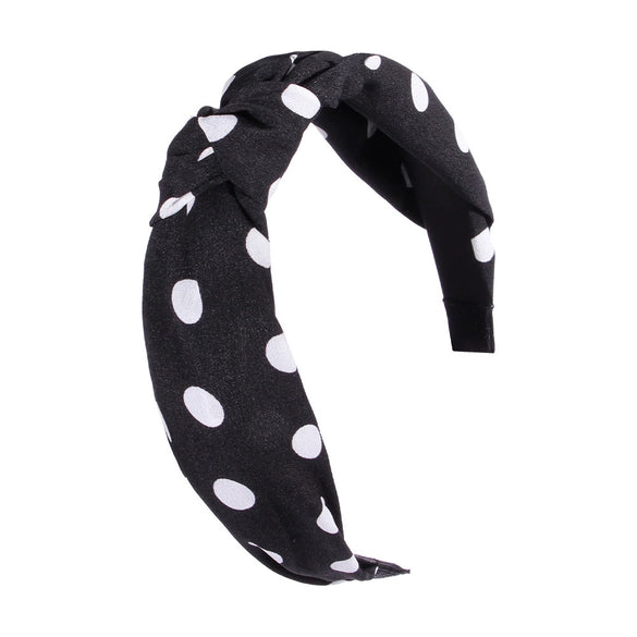 Women's Cloth Handwoven Leopard Print And Plaid Widebrimmed Knotted Headband Headwear