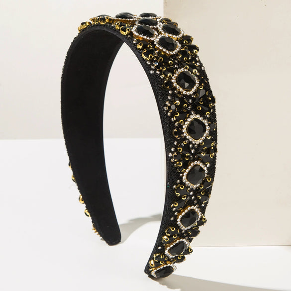 Women's Cloth Headband Fashion Retro Baroque Style Set With Diamonds