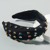 Women's Cloth Headband With Pleated Knot And Diamond Embellishment Fashion Geometric Full Diamond Hair Accessory
