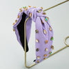 Women's Cloth Headband With Pleated Knot And Diamond Embellishment Fashion Geometric Full Diamond Hair Accessory