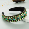 Women's Cloth Headband With Water Drop Diamond Embellishments Full Diamond Baroque Fashion Hair Accessory