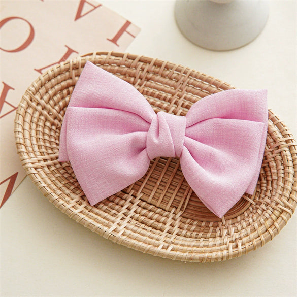 Women's Cloth Minimalist Pure Handmade Knotted Bow Spring Clip Hairpin Headwear Accessories