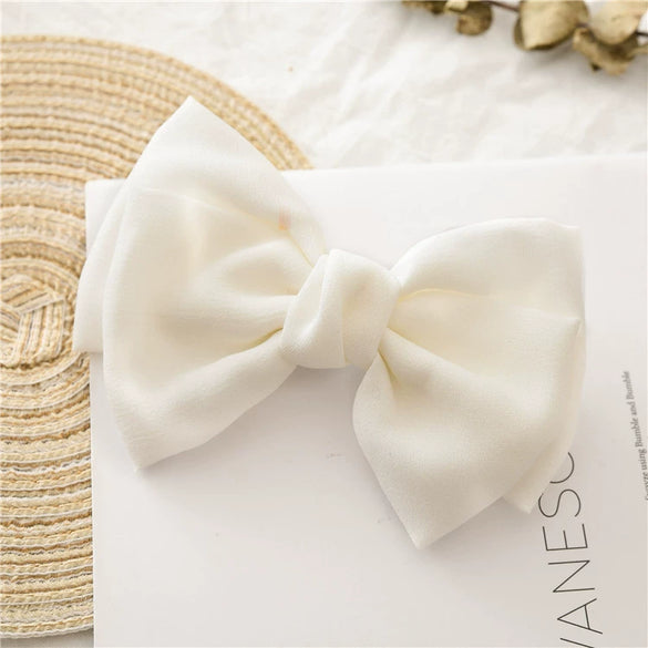 Women's Cloth Minimalist Pure Handmade Knotted Bow Spring Clip Hairpin Headwear Accessories