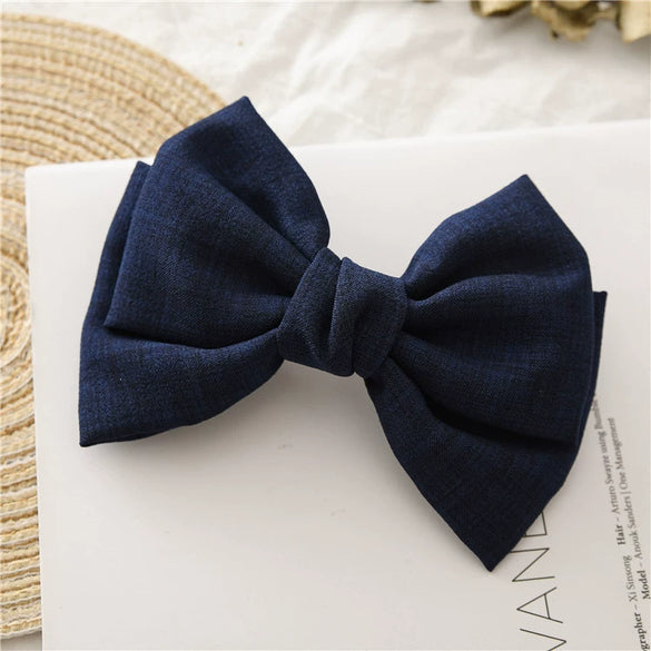 Women's Cloth Minimalist Pure Handmade Knotted Bow Spring Clip Hairpin Headwear Accessories