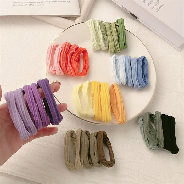 Women's Cloth Rubber Band Hair Tie High Elastic Handmade Geometric Style
