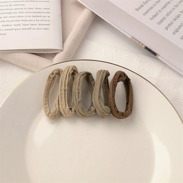 Women's Cloth Rubber Band Hair Tie High Elastic Handmade Geometric Style