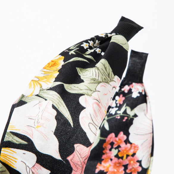 Women's Cloth Widebrimmed Flower Headband With Printing Bohemian Style Fashion Hair Accessories
