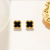 Women's Clover Geometric Titanium Steel Stud Earrings With Electroplating Treatment