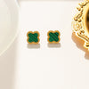 Women's Clover Geometric Titanium Steel Stud Earrings With Electroplating Treatment