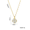 Women's Clover Titanium Steel Necklace With Colorful Zircon And Water Wave Chain Light Luxury Geometric Design Diamond Inlay Vacuum Furnace Electroplating
