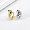 Women's Cobra Snake Shaped Earrings With Silver Needle And Copper Electroplated Animal Style Metal Fashion Earrings
