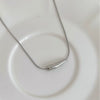 Women's Cold Style Eggplant Geometric Titanium Steel Goldplated Smile Pendant Ochain Necklace