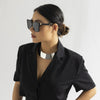 Women's Cold Style Geometric Iron Necklace With Imitation Pearl And Glossy Electroplated Metal Ring Pendant