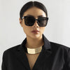 Women's Cold Style Geometric Iron Necklace With Imitation Pearl And Glossy Electroplated Metal Ring Pendant