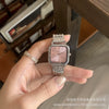 Women's Cold Style Square Alloy Case Steel Band Quartz Watch With Ordinary Glass Mirror