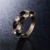 Women's Color Crystal Zircon Ring With Geometric Design Rose Gold Jewelry