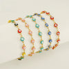 Women's Colorblock Stainless Steel And 316L Stainless Steel Bracelet And Round Eyes Evil Eye Necklace With Dripping Oil Treatment