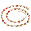 Women's Colorblock Stainless Steel And 316L Stainless Steel Bracelet And Round Eyes Evil Eye Necklace With Dripping Oil Treatment
