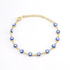 Women's Colorblock Stainless Steel And 316L Stainless Steel Bracelet And Round Eyes Evil Eye Necklace With Dripping Oil Treatment