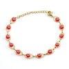 Women's Colorblock Stainless Steel And 316L Stainless Steel Bracelet And Round Eyes Evil Eye Necklace With Dripping Oil Treatment
