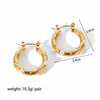 Women's Colored Diamond Stainless Steel And 18K Gold Geometric Style Electroplated Earrings