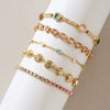Women's Colored Zircon Stainless Steel Bracelet With Geometric Design And Plated Finish Hypoallergenic Fashion Jewelry