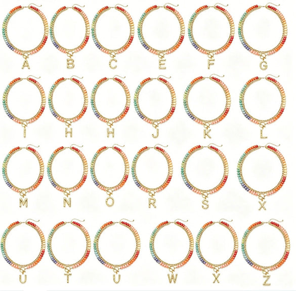 Women's Colorful Beaded Natural Stone Necklace With Layered Heart Pendant Copper Electroplated Bead Chain Clavicle Necklace