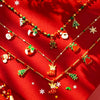 Women’s Colorful Beaded Necklace With Stainless Steel Christmas Snowflake Bell Zircon Pendant And Electroplated Geometric Chain