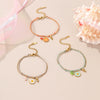 Women's Colorful Braided Stainless Steel Geometric Pattern Electroplated Bracelet