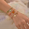Women's Colorful Braided Stainless Steel Geometric Pattern Electroplated Bracelet