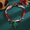 Women's Colorful Christmas Resin Geometric Pendant Necklace With Alloy Charm And Hand Knitted Design