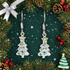 Women's Colorful Christmas Tree Earrings With Starshaped Microinlaid Zircon Copper Holiday Jewelry