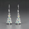Women's Colorful Christmas Tree Earrings With Starshaped Microinlaid Zircon Copper Holiday Jewelry