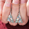 Women's Colorful Copper Christmas Tree And Star Shaped Earrings Festive Holiday Jewelry
