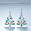 Women's Colorful Copper Christmas Tree And Star Shaped Earrings Festive Holiday Jewelry