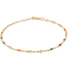 Women’s Colorful Copper Geometric Anklet Delicate Elegant Simple Ankle Chain Fashion Jewelry Gift
