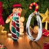 Women's Colorful Copper Geometric Hoop Earrings With Festive Christmas Elements And Fashionable Office Lady Style