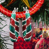 Women's Colorful Copper Geometric Hoop Earrings With Festive Christmas Elements And Fashionable Office Lady Style