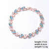 Women's Colorful Crystal Zircon Rhombus Patterned Electroplated Willow Leaf Bracelet Wholesale Fashion Jewelry