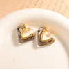 Women's Colorful Geometric Triangular Epoxy Stainless Steel Stud Earrings With Irregular Electroplated Design
