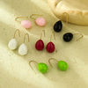 Women's Colorful Oildrip Nonfading Titanium Steel And Stainless Steel 18K Electroplated Drop Shape Earrings