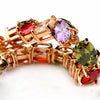 Women's Colorful Zircon Crystal Bracelet Geometric Copper Jewelry With Electroplated Finish For Casual Everyday Wear